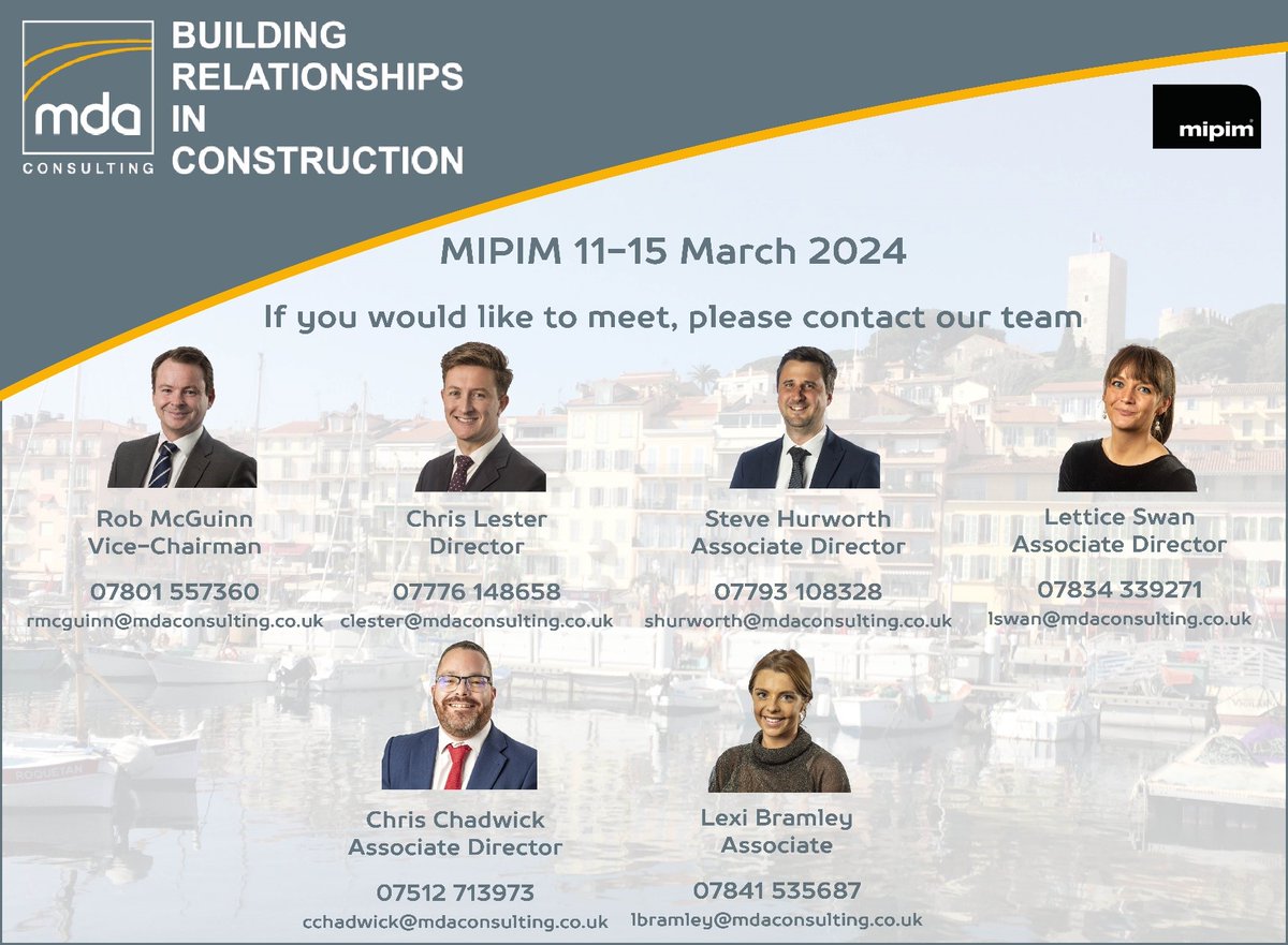 Glad to say I'll be back at #MIPIM this year along with a number of my <a href="/MDAtoday/">MDA Consulting</a>  colleagues. Get in touch nearer the time and we can arrange a catch up in Cannes!