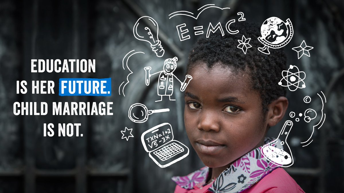 Education empowers girls to overcome inequality, unlock their potential, and helps them to realise their rights. Education also helps keep girls safe from #genderbasedviolence, including child marriage #EndChildMarriage
