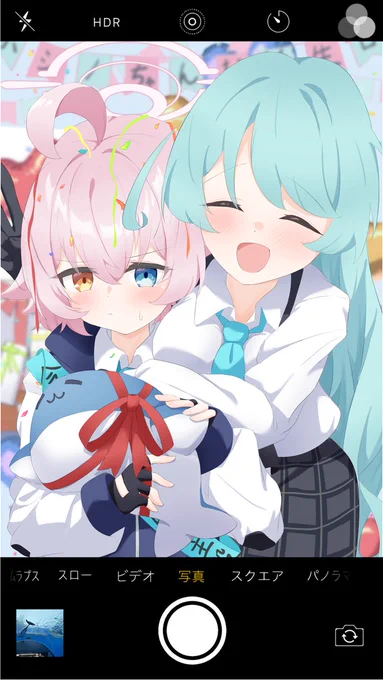 ユメ先輩に顔描き足してみたホシノ～改めてお誕生日おめでとう～二人の思い出に幸せあれ……#ブルアカ 