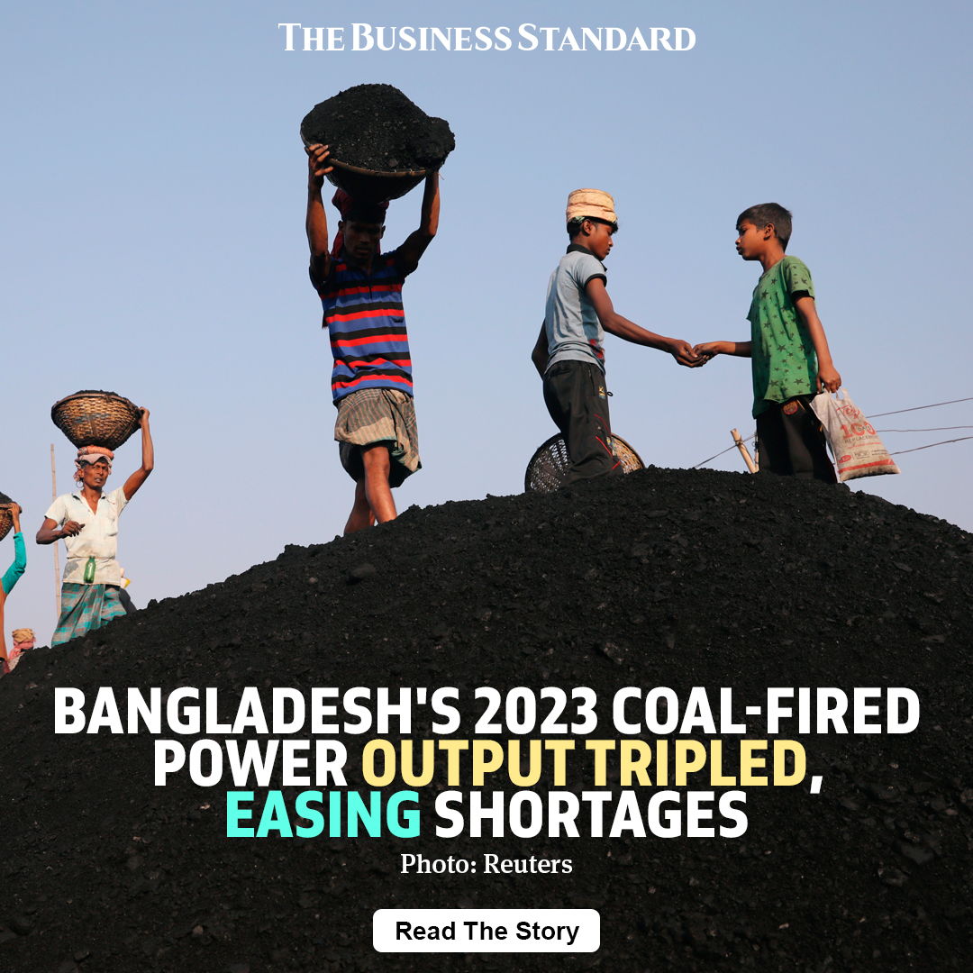 Power generation from coal surged to a record 21 billion kilowatt-hours (kWh) in 2023, up from the 7.9 billion kWh of electricity produced from coal in 2022

Read more: tinyurl.com/2m3m9fyx

#coalfiredpower #electricity #energysector #TBSNews