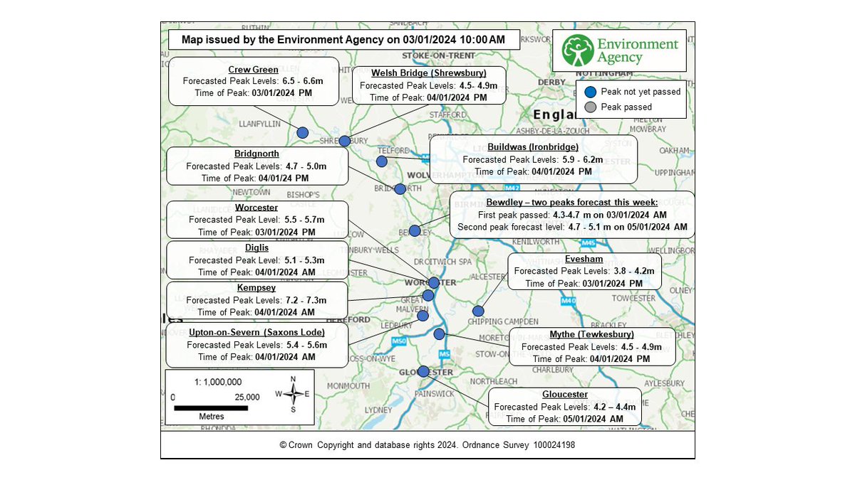 EnvAgencyMids's tweet image. Latest peak maps for #RiverSevern #RiverAvon #RiverTeme #RiverWye

A large number of #FloodWarnings and Alerts remain in place across the #Midlands.

Keep checking your #flood risk 👇

check-for-flooding.service.gov.uk