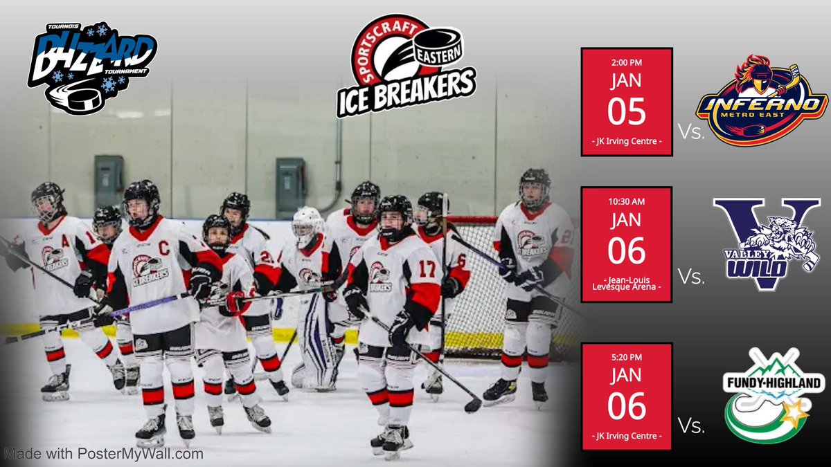 And we’re off to New Brunswick to play this weekend in the WKFHA Blizzard Tournament #LetsGoGirls