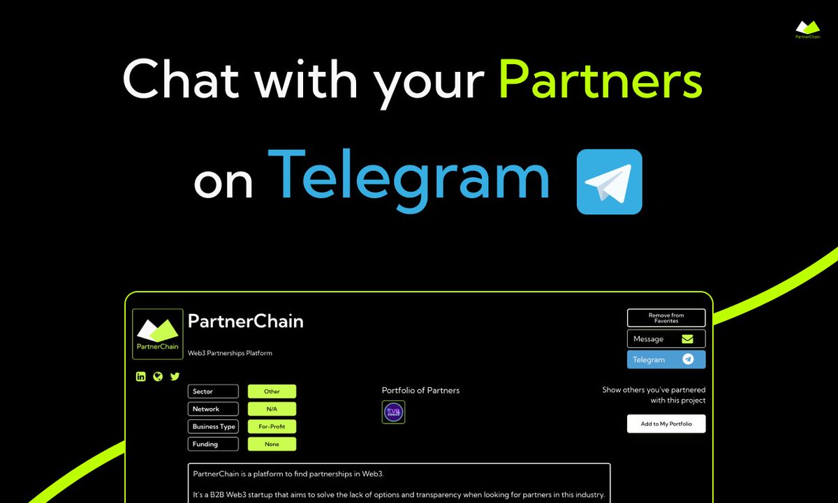 Product Update 🔄

You can now chat with decision-makers and partnership managers on Telegram!

Although we have our own chat, we understand that a lot of users prefer to user Telegram, so we added it as an option.

Go to your Settings now and add your Telegram handle ✅