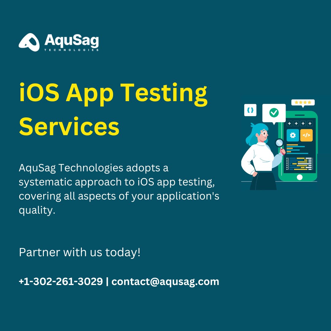 aqusag's tweet image. iOS App Quality with AquSag Technologies
AquSag Technologies is your trusted partner for iOS App Testing Services that ensure your app meets the highest standards of performance, security, and user satisfaction.
aqusag.com/ios-app-testing
#QualityAssurance #MobileAppTesting