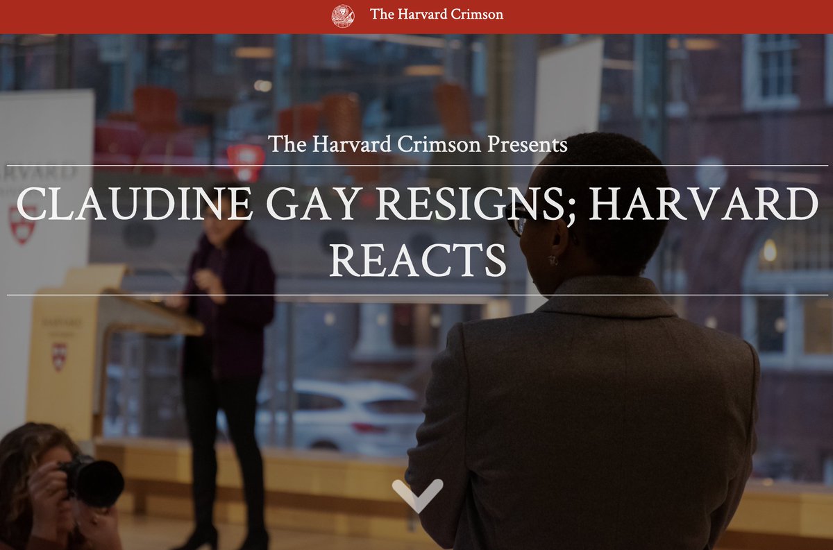 Even if you only have a moment: Take a look at @thecrimson thecrimson.com This is *student* journalism. A steady stream of news — including the breaker of Pres. Gay's resignation ahead of professional outlets — and 9 (!!) opinion pieces in 1 day: /🧵