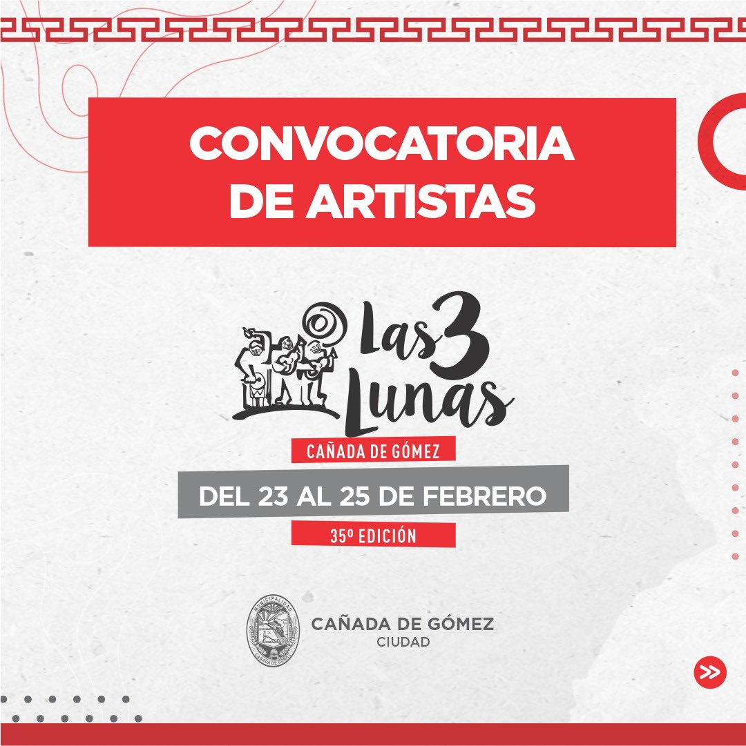 muni_CdG's tweet photo. ✅ Convocatoria de artistas para el Festival Las Tres Lunas 2024 🎶

🙌🏼 Del 23 al 25 de febrero, viví la fiesta más popular de la región. https://t.co/wIS7QfIhj0