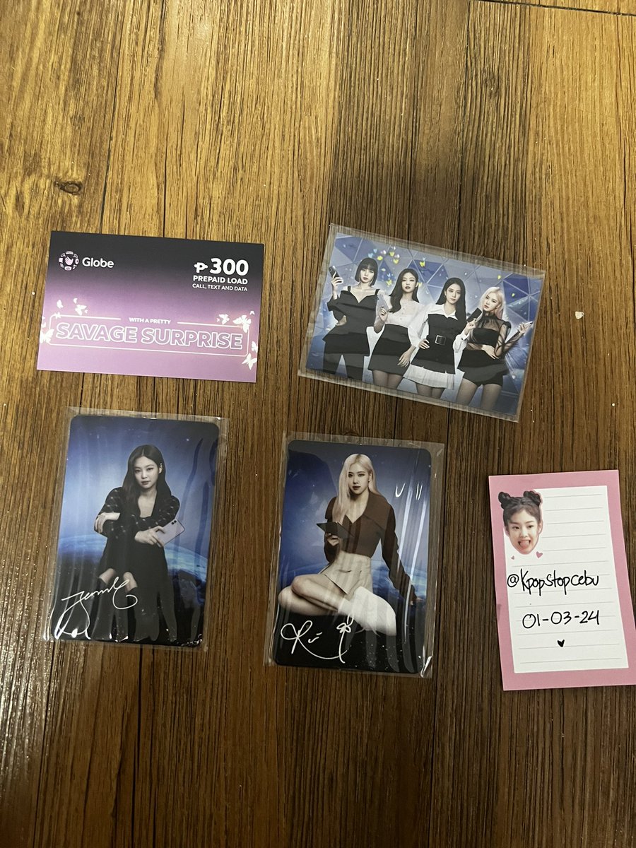 kpopstopcebu's tweet photo. wts lfb 

•blackpink square up photocard pc 
•kill this love complete signed message photocard pc (prio complete buyer)
•the album photocard pc
•special edition globe photocard pc https://t.co/wr5Nh24wVh