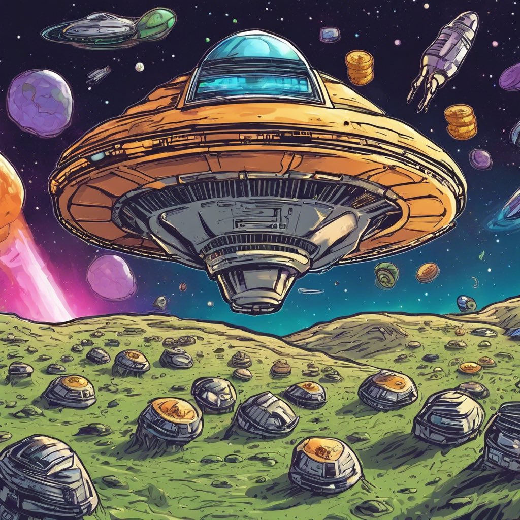 HeyCryptos's tweet photo. I’ve just decoded an intergalactic message: aliens are using #cryptocurrency as their preferred form of interstellar payment!💰Turns out, they’re mining .#Bitcoin on their spaceships while exploring the cosmos! 🛸🪐 📈👽 #CryptoFromOuterSpace #cryptomarket https://t.co/XPP5FfrDqe