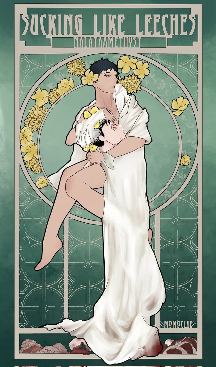 I'm so excited to share my art for <a href="/Naltamet/">*breathe in* SPACE</a> 's fic "Sucking like leeches, living like flees." It was a pleasure working with everyone involved <a href="/HaikyuuHaunted/">Haunted Haikyuu!! 2023 Posting Season!</a> <3
Give it a read here<3
archiveofourown.org/works/50982631…