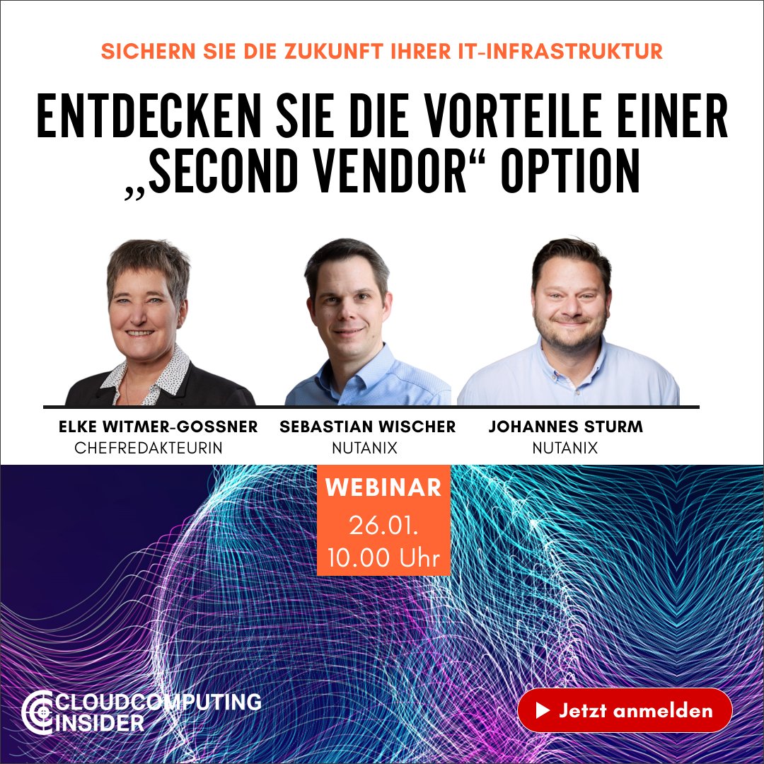 Erfahren Sie in unserem Webinar, wie sie Ihre Cloud-Strategie effektiv vorantreiben und dabei die Vorteile einer “Second Vendor“ Option nutzen. Entdecken Sie, wie Sie diese Strategie zeitnah einführen und eine Hybrid-Cloud-Lösung aufbauen. Jetzt anmelden: voge.ly/vglXNqx/