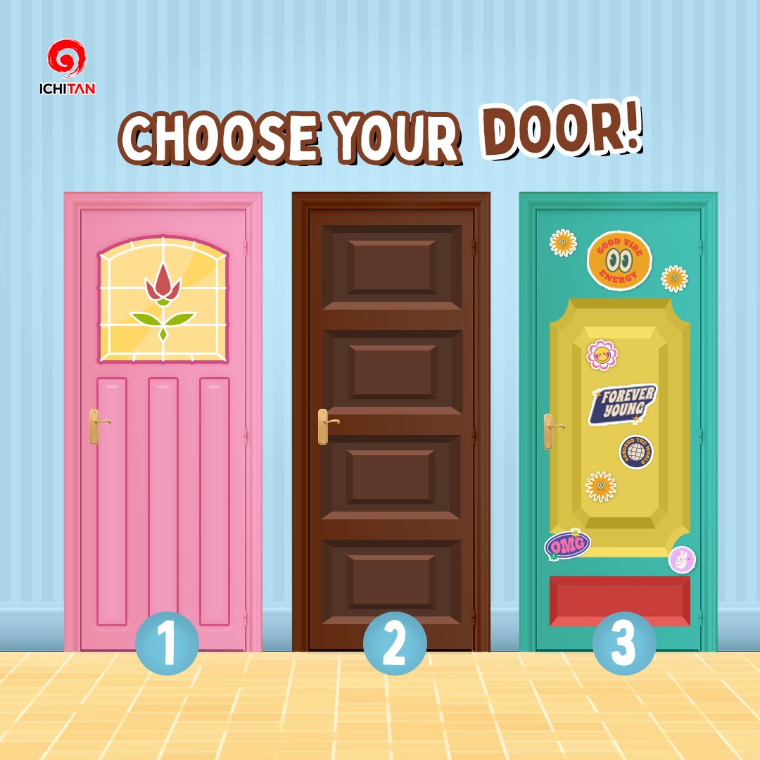 Ichitanindo's tweet photo. Pilih pintu yang mana ya? 🤔

Setiap pintunya punya dunia yang berbeda dan ada kejutan diakhirnya 🥰

Kalau Sahabat Ichitan mau buka pintu yang mana nih? xixi~

#IchitanThaiMilkCoffeeSaltedCaramel
#KopiKuMeTimeKu
#YangAsliEmangBeda
#Ichitan #IchitanIndo https://t.co/V50eFJyLqS