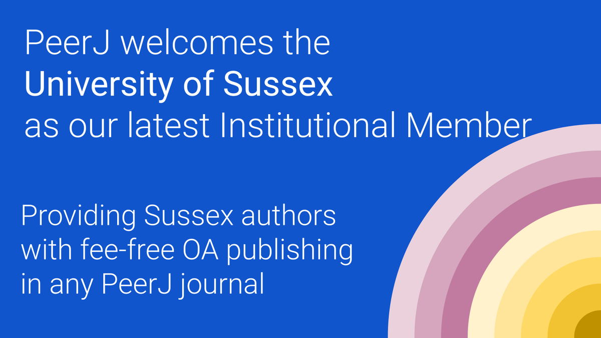 PeerJ is delighted to welcome the University of Sussex as our latest Institutional Member, providing @SussexUni authors with fee-free #OpenAccess publishing in any PeerJ journal. Welcome to PeerJ @SussexUni bit.ly/47hrQgJ