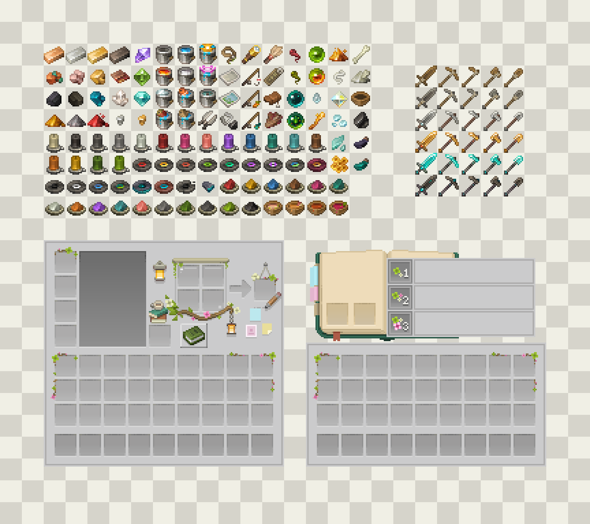 drumstick_1527's tweet image. #pixelart #ドット絵
16x items and gui for minecraft I made in 2023.