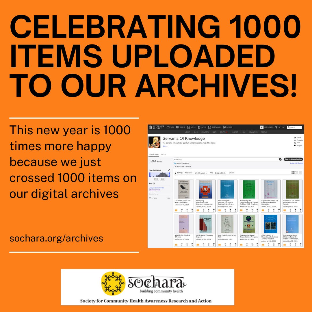 We are happy to inform you that 1000+ books from CLIC has been digitized and uploaded to the digital archives of SOCHARA. Please head over to sochara.org/archives to browse the collection and kindly give us your valuable suggestions

🥳   🎉   🎊