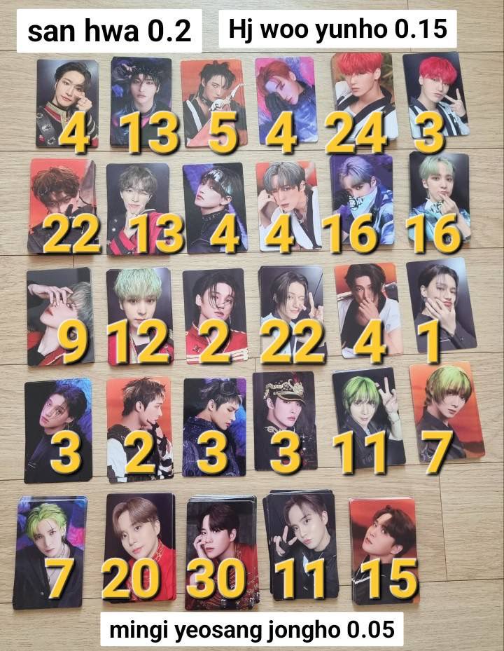 WTS PHOTOCARD ATEEZ  READY KOREA
group order base Ina, bandung 🇮🇩
San hwa 24k
Hongjoong woo yunho 18k
Mingi jongho yeosang 6k

ALBUM SEALED X SELLKOR 
Digipack 0.2
Platform 0.25
regular album 0.25

📩 DM/COMMENT 
✅ Ada GO

에이티즈 양도 에이티즈포카