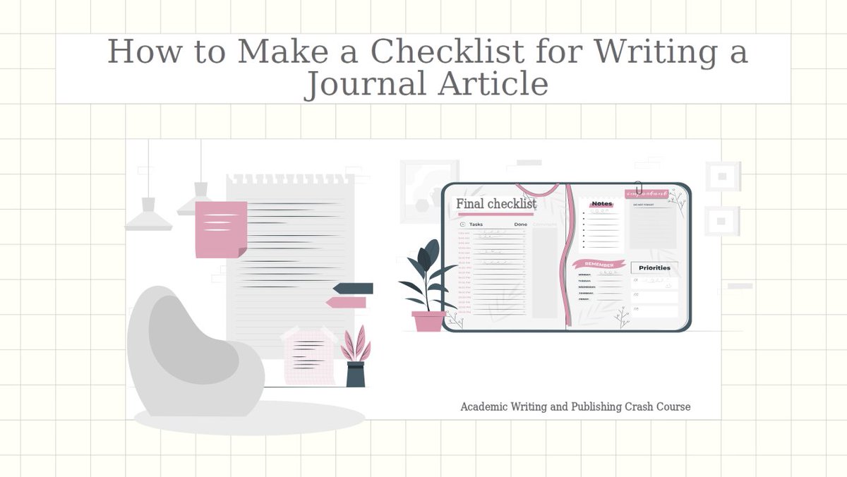 I bet you don't have a publishing checklist:
How to Make The BEST Checklist for Writing All Your Journal Articles youtu.be/yTgznUg9Bj4

#publishing #writing #Researchpaper #checklist