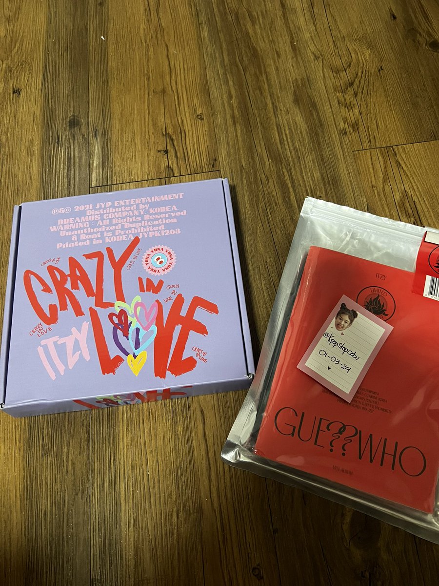 kpopstopcebu's tweet photo. wts lfb

ITZY UNSEALED album + photocard pc

•Crazy in Love
• Guess Who Limited Edition https://t.co/m56SXsBHbL