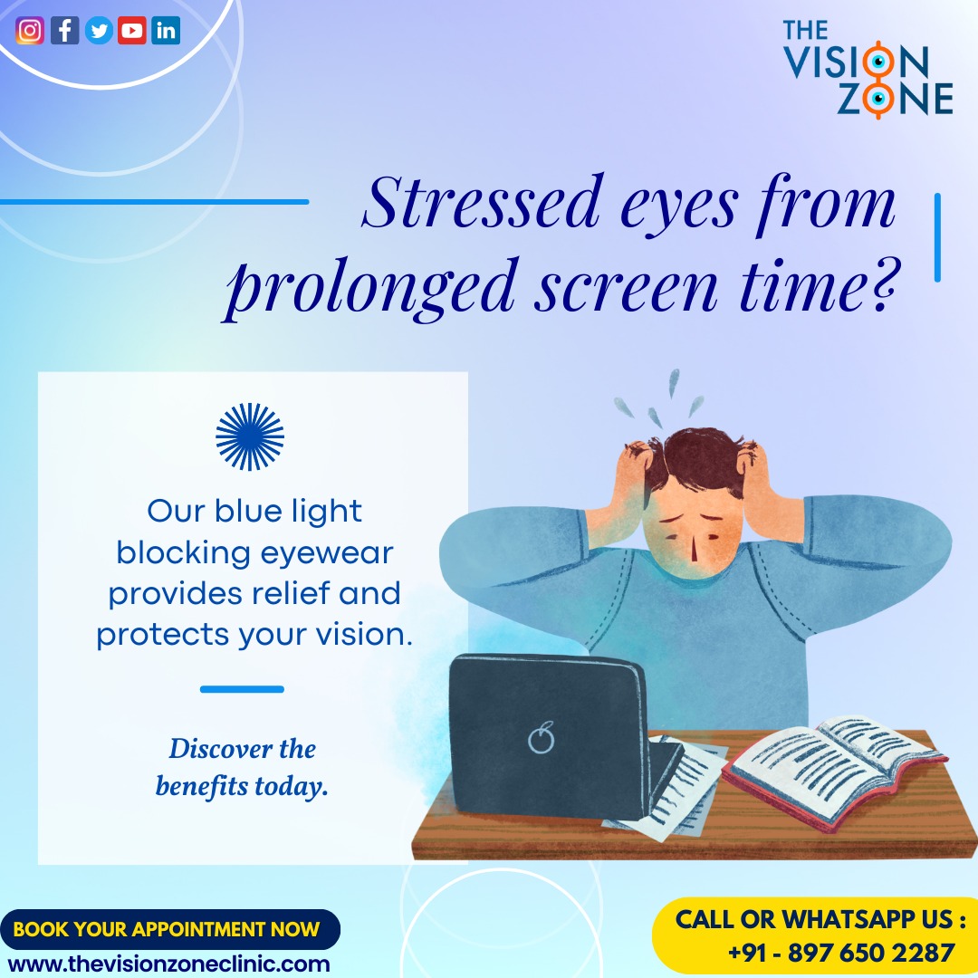 thevisionzone's tweet image. Screen time stress?  Unwind and protect your vision with our blue light blocking eyewear!

Call or WhatsApp us: 089765 02287

#thevisionzone #eyecare #bluelightprotection  #eyetest #clearvision #eyecheckup #besteyecare #eyeclinic #optician #mumbai #thakurvillage #kandivalieast