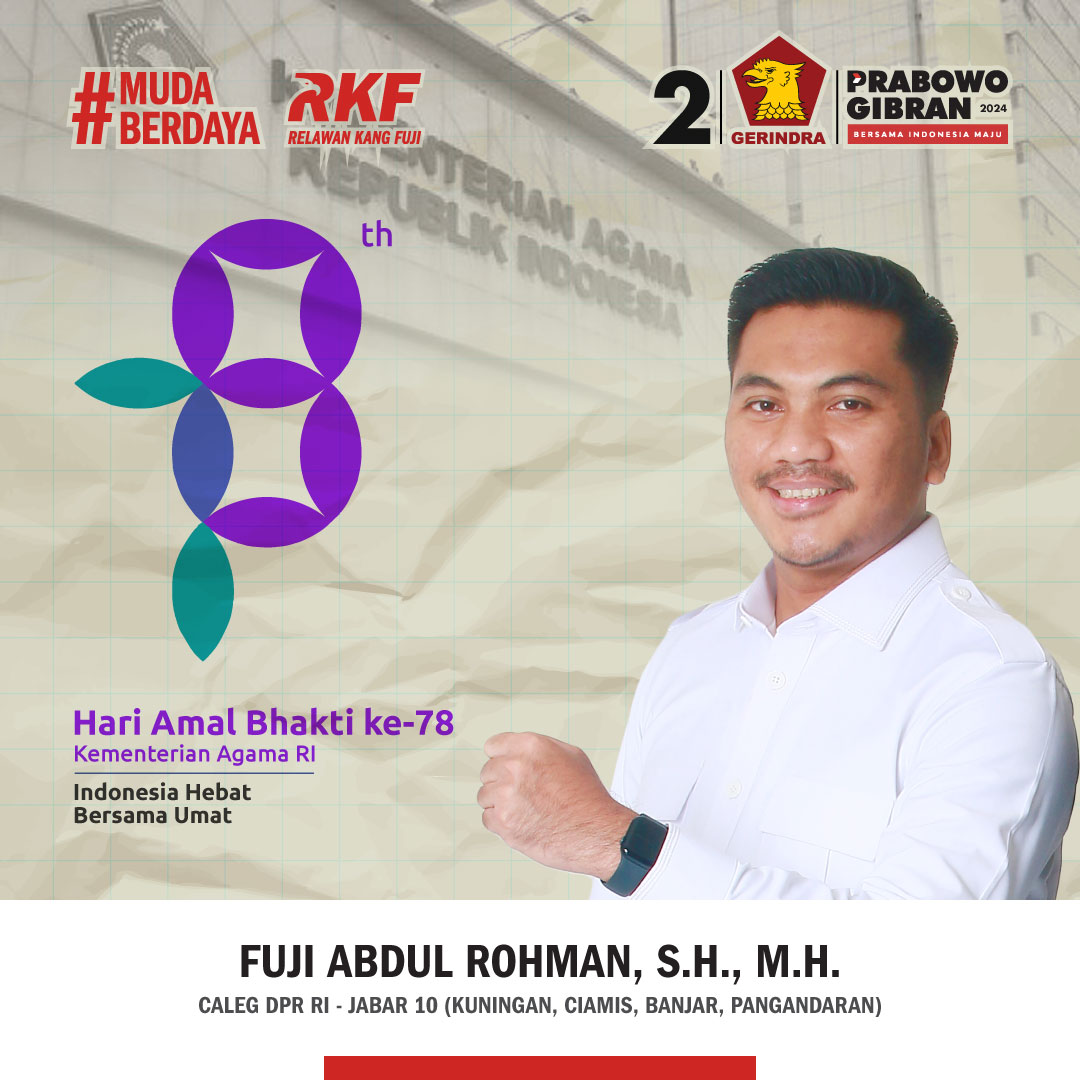 mudaberdaya08's tweet photo. Selamat Hari Amal Bhakti Kementerian Agama Republik Indonesia ke 78. Mari bersama menjaga kerukunan umat untuk Indonesia maju. 

#HariAmalBhakti #HariAmalBhakti78 

#mudaberdaya #relawankangfuji #kangfuji #ciamis #kuningan #kotabanjar #banjarpatroman #banjar #pangandaran https://t.co/jCHRc6oNVb