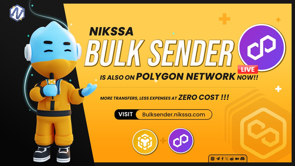 Nikssa_official's tweet image. @Nikssa_official , our latest bulk transferring network, is now available on the Polygon chain. 

Enjoy every transaction and save on costs! 😊

Check it out at polygonbulksender.nikssa.com.

#bulksender #tokenbulksender #NKS #bnb📷 #bnbtoken #NIKSSA $NKS