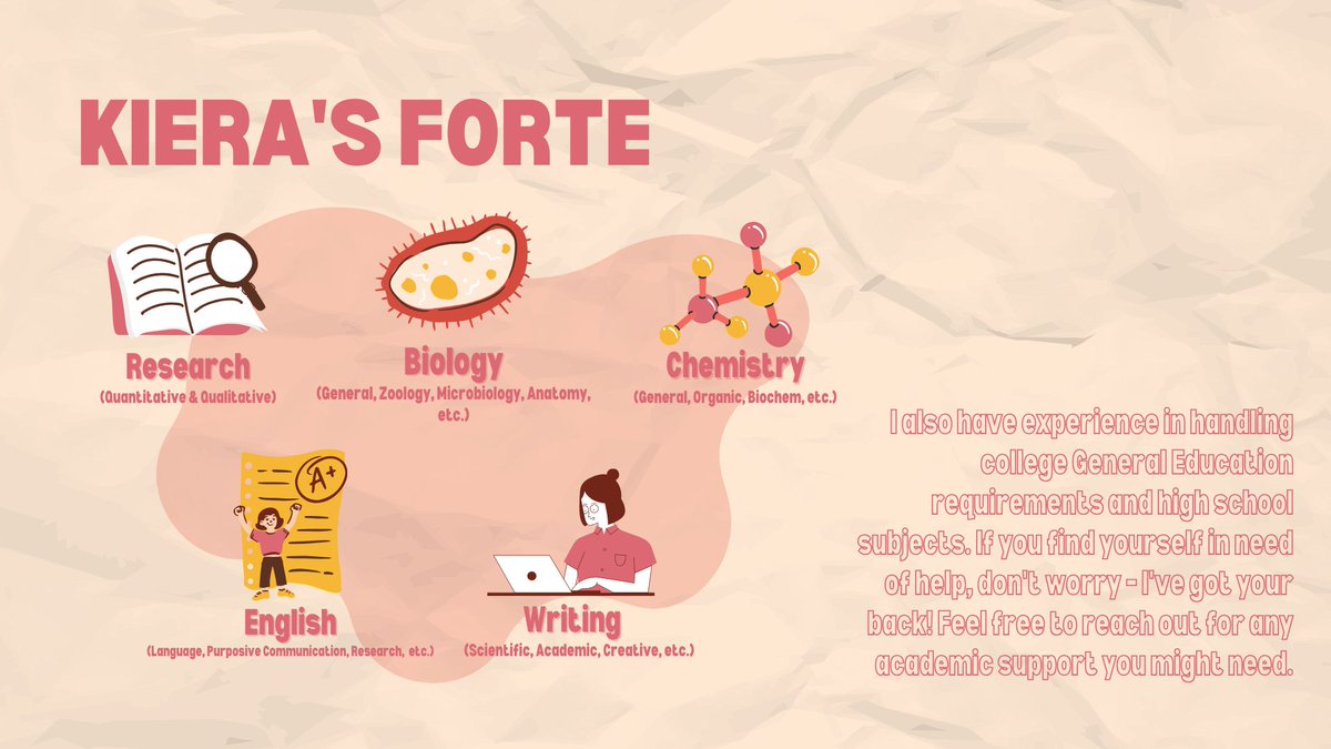 kieracomms's tweet photo. 📣 • @kieracomms mentioned you  

I'm Kiera, a medical student from the PH 🩺

My specialties are biology, chemistry, and research 👩‍🔬 with 4 years of experience in freelancing. 

Feel free to reach out &amp; send me a DM 🤍

Stay up to date: 
#KieraWorks  ⊰ feedback ⊱ https://t.co/wj9A8gmKox