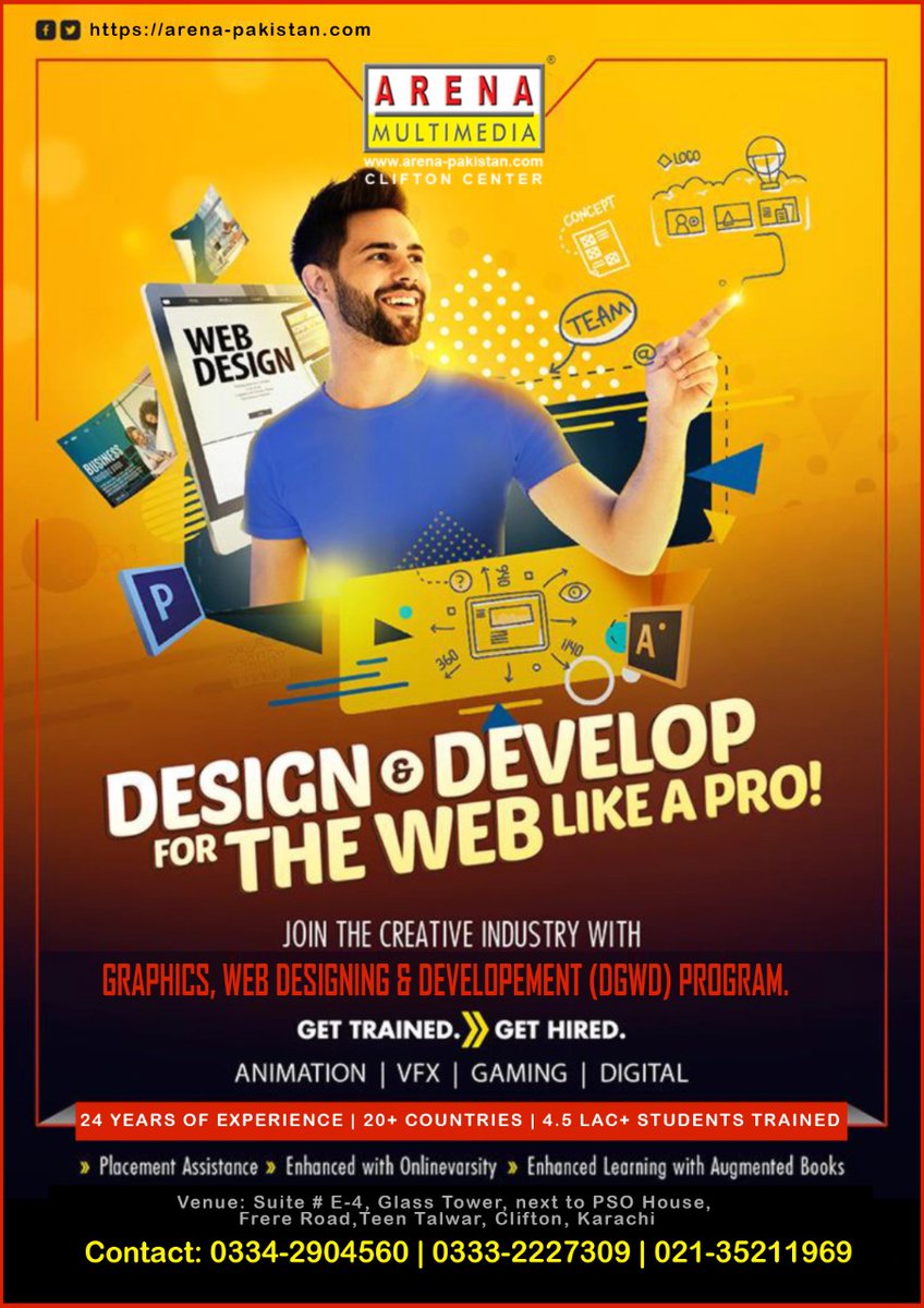 CliftonArena's tweet photo. GET TRAINED TO GET HIRED
𝗙𝗼𝗿 𝗙𝗿𝗲𝗲 𝗖𝗮𝗿𝗲𝗲𝗿 𝗖𝗼𝘂𝗻𝘀𝗲𝗹𝗹𝗶𝗻𝗴 𝗮𝗻𝗱 𝗱𝗲𝘁𝗮𝗶𝗹𝘀.
Contact Us:
E - 4, Executive Floor Glass Tower Clifton Block 8, Karachi.
Phone: 0334-2904560 / 0341-7789405
Land Line 021-35211969
Email Address: counselor-clf@arena-pakistan.com https://t.co/P9zVrt1z4I
