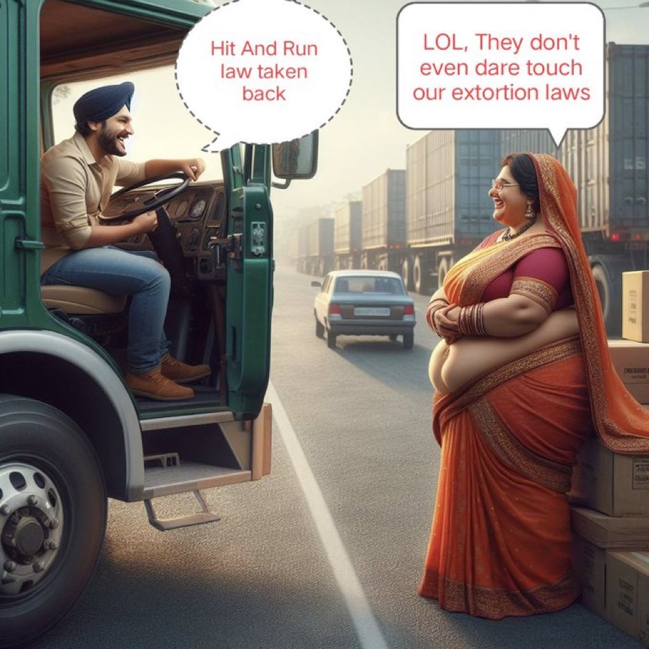 Hello Indians,

Truck Drivers are temporarily Successful to stop #HitandRunLaw but they will be accused in #GenderBiasedLaws and #FalseRapeCase . 

#TruckersProtest 
#1CroreAlimony 
#HitandRun