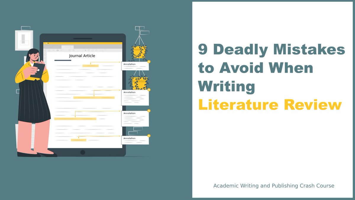 9 Deadly MISTAKES To Avoid in Your Literature Review! Tips From a Reviewer youtu.be/rR1yYzuMCpA

#LiteratureReview #publishing #writing #Review #articles