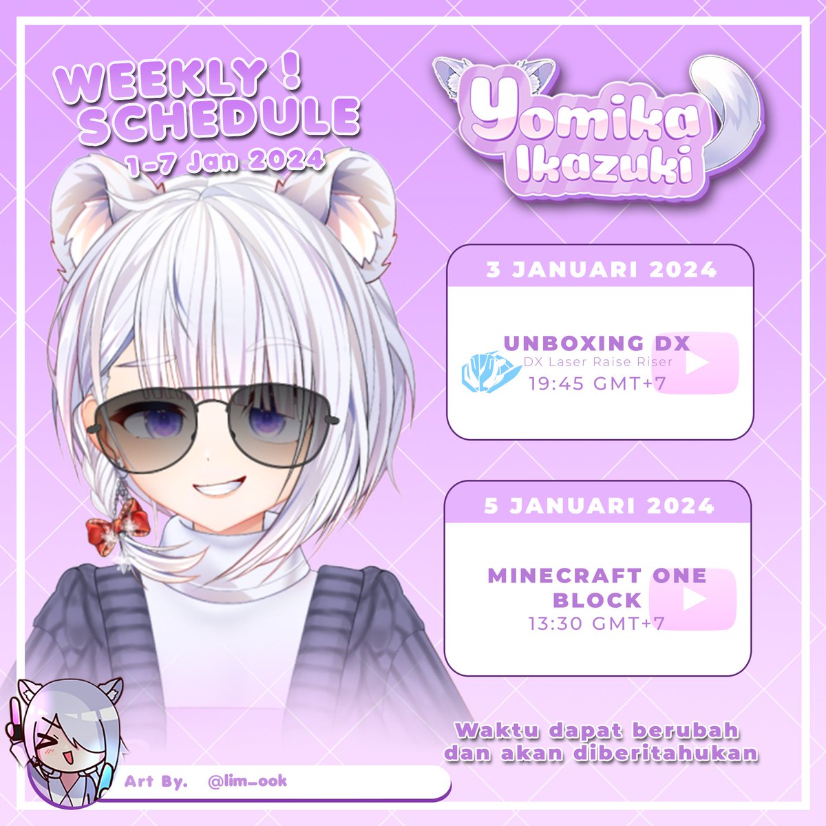 IkazukiYomika's tweet photo. Weekly schedule 🦝🤍 #yominfo !

【 Hastag 】
General - #yomikaikazuki
Fanart - #yomikart
Info - #yominfo
Meme - #yomingelawak
Sing - #YomYomUta
Clip - #yomiklip

Stream on YOUTUBE❗️
Link in Bio

#Vtuber #vtuberindonesia #vstreamer #VTuberUprising https://t.co/seZLxo01WG