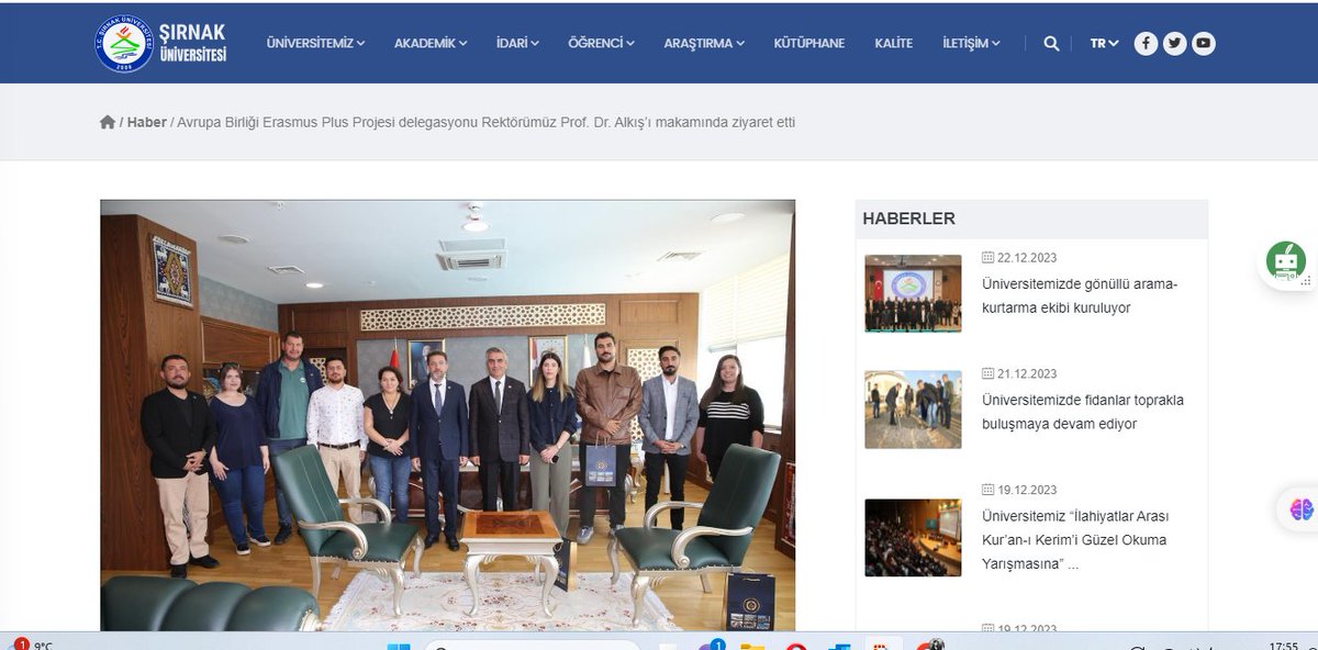 Our project team visited our university partner, Şırnak University, as part of the European Union Erasmus Plus Project, "Beekeeping Entrepreneurship for NEETs!" The team had the privilege of meeting our esteemed Rector, Prof. Dr. Abdurrahim Alkış, at his office. 🤝🎓