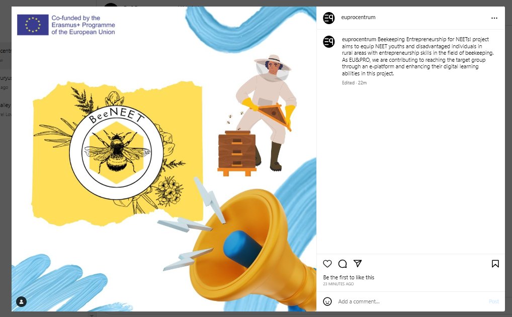 Instagram post shared by our partner EU&amp;PRO from Czech Republic for project dissemination.