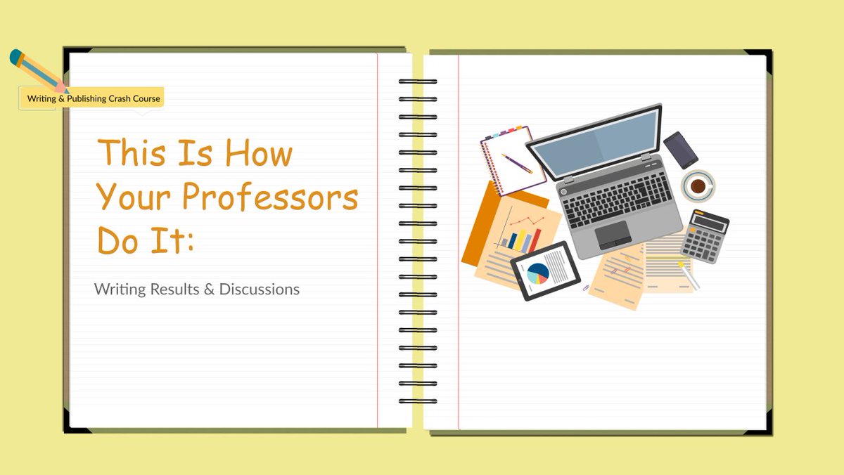 Watch this free lecture "This Is How Your Professors Do It: Writing the Results and Discussions" section of your journal article or thesis youtu.be/hj8KZ7C1sZM

#publishing #writing #Researchpaper #results