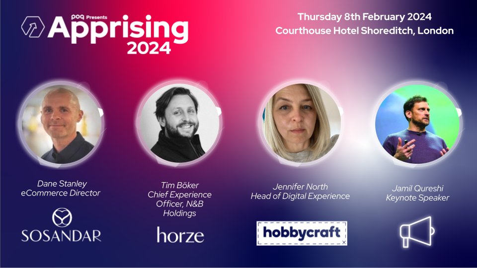 Unleash your brand's potential in 2024 with 'Apprising - Mobile to the Max'. 🎤 Speaker Highlights include, Jennifer North, Tim Böker, Dane Stanley, and Jamil Qureshi. Don't miss out and join us on 8th February 2024 in London. Register here 👉bit.ly/3H1c5QB #apprising