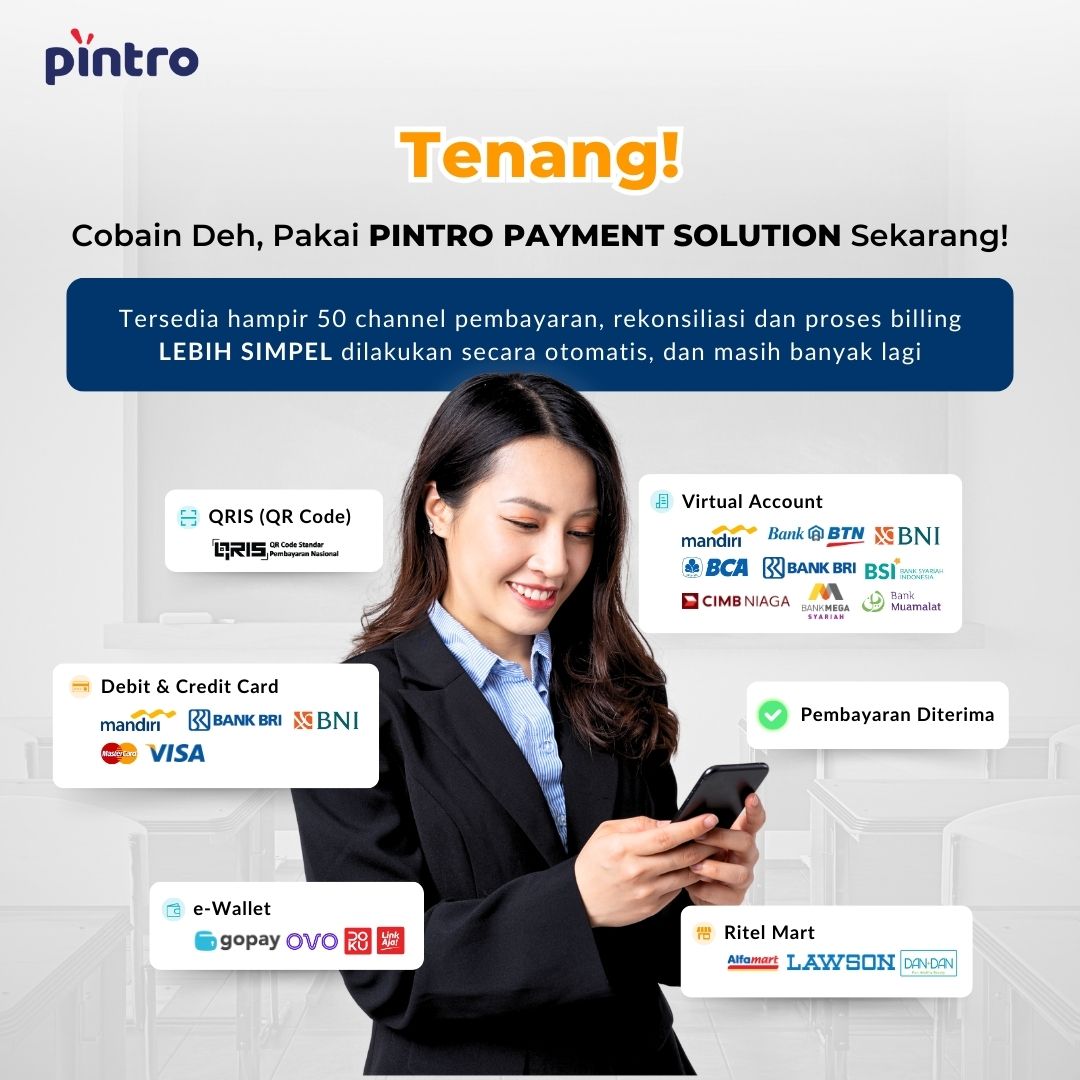 PintroId's tweet photo. #Pintro, solusi cerdas untuk masalah keuangan di lembaga pendidikan! 💸 Terintegrasi dengan sistem tagihan sekolah, mempermudah pembayaran bulanan tanpa drama. Orang tua senang, admin keuangan lebih efisien! Segera Bergabung dengan PINTRO! https://t.co/3jDJrI4UiC