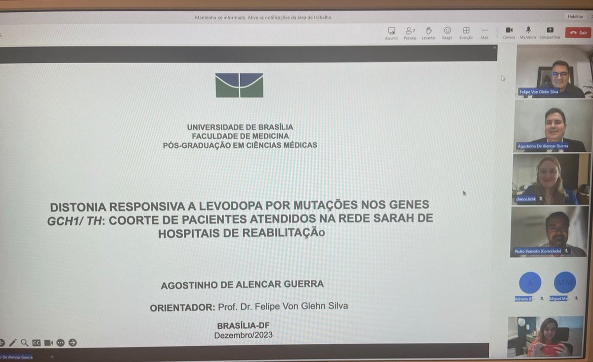 AgostinhoGuerr8's tweet photo. Master's Thesis Defense successfully completed.

Levodopa-Responsive Dystonia due to Mutations in GCH1/TH Genes in a Patient Cohort Treated at the SARAH Network of Rehabilitation Hospitals.

Thank you to everyone who contributed to making this possible, especially to God. https://t.co/TO5txJu3dK