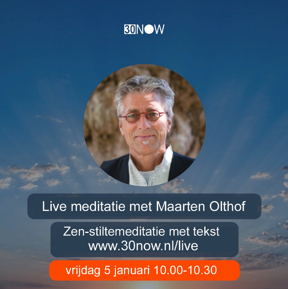 MaartenOlthof's tweet photo. Begin het jaar in stilte...
Op 5 januari verzorg ik weer een (gratis) online stilte-meditatie.
Ditmaal met een korte tekst: 'de Herberg' van Rumi.
Inloggen op https://t.co/AYmGR4lK8Q vanaf 9.45u.
Dana is welkom. https://t.co/y49lBIyb5f
