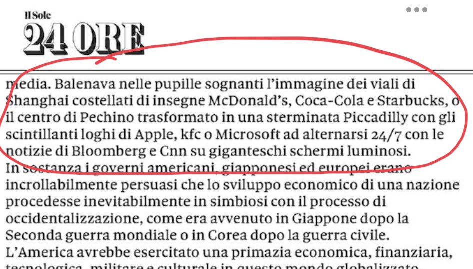 michele_geraci's tweet photo. È esattamente quello che è successo, Starbucks, McDonald e Apple sono ovviamente in tutte le vie principali delle grandi città, a cui aggiungo BMW, Audi, VW, Tesla, Gucci, LVMH, Dior, Ferrari, Samsung, etc..

Il nostro settore moda fa il 50% dei ricavi dai cinesi

Poi, certo, ci sono anche problemi di accesso ai mercati in altri settori, reciprocità su M&A, ma questo paragrafo non lo avrei scritto perché da sponda proprio ai cinesi e confonde i lettori che pensano “Eh, infatti…”