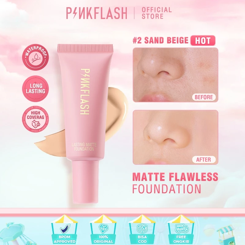 1. PINKFLASH Pro Touch Pore Minimizer Primer Matte Poreless Smooth Fine Line Soft-focus Blurring Mattifying
shope.ee/20W6qSpZ9m

2. PINKFLASH OhMySelf Weightless Long Lasting All-day Tahan Air Matte Foundation 6 Colors
shope.ee/9pEyAuBjYg