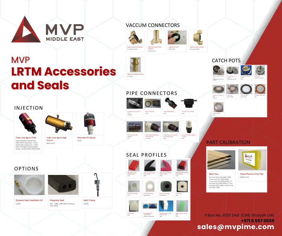 MVPMiddleEast's tweet photo. MVP Closed Moldings
LRTM Accessories And Seals  
#composites #frp #carbonfiber #compositeprocessingequipment #fiberglass #frpreinforcement #moulding #resin #magnumvenusproducts #mvpmiddleeast #compositeuae #lightresintransfermolding #lrtm #closedmoldingprocess #accessories #seals https://t.co/0hSzZnbAIz