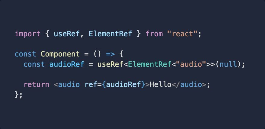 ElementRef is so freaking useful for finding the right types for useRef in React.