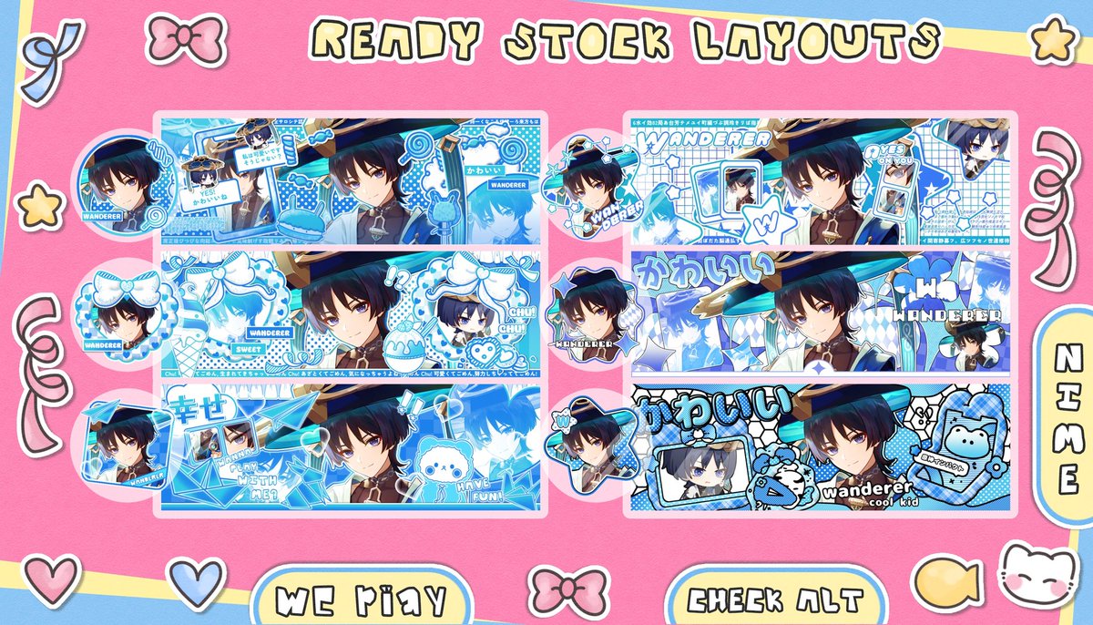 every repost will be very appreciated!

hai! nime punya ready stock layout genshin wanderer birthday art terbaru yg bisa ditake jam 19.00 wib hari ini dengan harga masing² tertera di ALT! mari jajann minnaa #zonauang