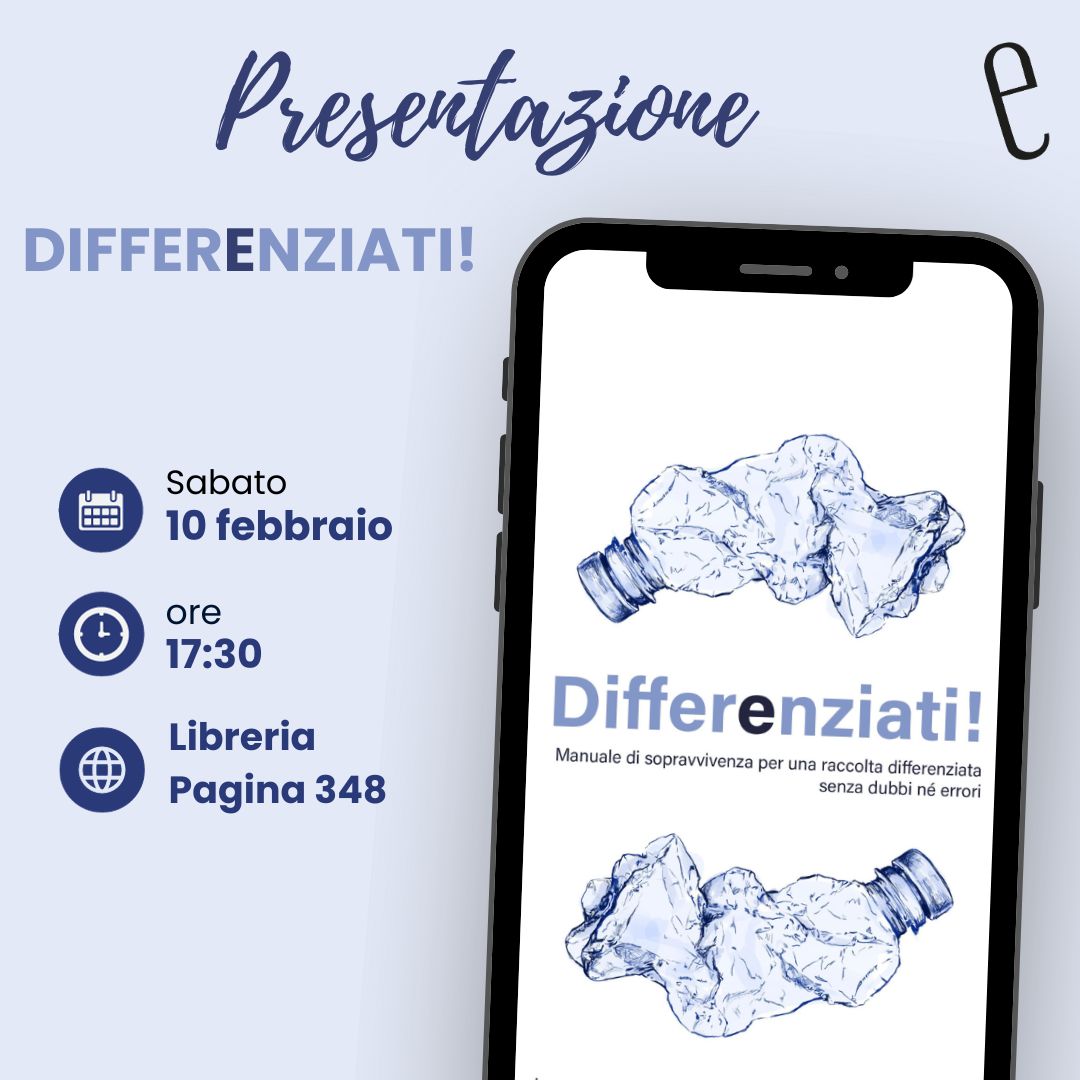 🔔 Sabato 10 febbraio, alle ore 17:30 non perderti l’evento di presentazione del libro "Differenziati!"

🌐 Vi aspettiamo alla Libreria Pagina 348 di Roma.

👥 Avremo con noi <a href="/A_LisaCorrado/">Annalisa Corrado</a>, direttrice della collana Facciamo ECO.

Non mancate! 🌱💚