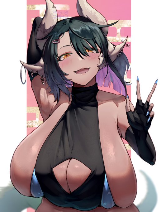 辰年なので長舌ドラゴンギャルを描いた 今年もよろしくお願いいたします