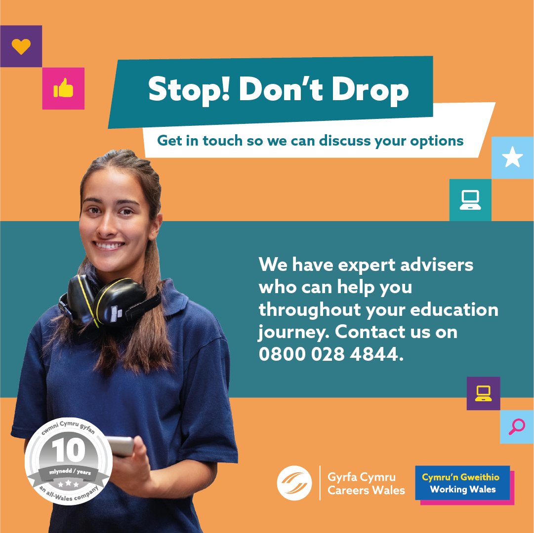 CareersWales's tweet photo. Going back to sixth form or college after the Christmas break can be difficult. But if your child is thinking of dropping out, we can help them to explore their options🤝
Call us on 0800 028 4844 or visit our website to find out more: https://t.co/8pSTMdt8cr
#StopDontDrop https://t.co/cXTbUm9uN4