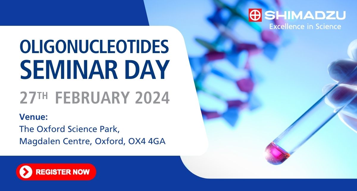 Shimadzu UK Limited (@shimadzuuk) on Twitter photo Tues 27 Feb - #Oligonucleotides Seminar Day at <a href="/OxfordSciencePK/">The Oxford Science Park</a>🧬🧪
Join us for insights on analytical challenges with industry experts & distinguished speakers from <a href="/CatSciLtd/">CatSci Ltd</a>, <a href="/exactmer/">Exactmer</a> & #Shimadzu R&D development team
Register 👉 cutt.ly/0wGCXbaW
#chemistry #analytics Tues 27 Feb - #Oligonucleotides Seminar Day at <a href="/OxfordSciencePK/">The Oxford Science Park</a>🧬🧪
Join us for insights on analytical challenges with industry experts & distinguished speakers from <a href="/CatSciLtd/">CatSci Ltd</a>, <a href="/exactmer/">Exactmer</a> & #Shimadzu R&D development team
Register 👉 cutt.ly/0wGCXbaW
#chemistry #analytics