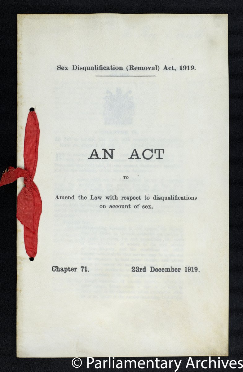 UKParlArchives's tweet photo. Lady Sue Carr was recently appointed as the first Lady Chief Justice in October 2023. In December 1919, the Sex Disqualification (Removal) Act was passed, so women were no longer disqualified from certain professions by sex or marriage, including judicial office. #TowerEquality https://t.co/xColAdxafu