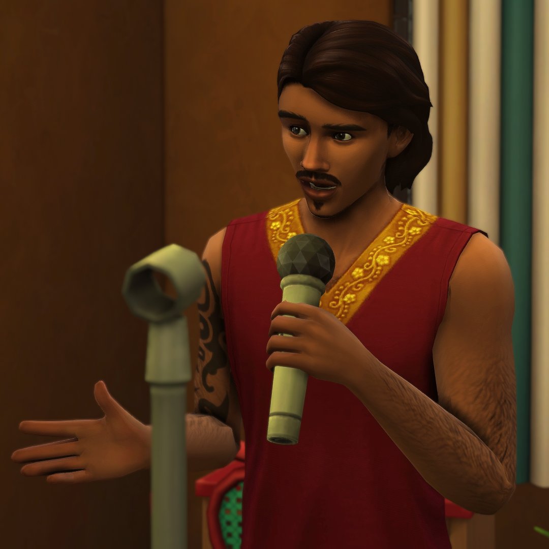 HalloweenSims's tweet photo. #manyman 
The Comedian - Fadi Gupta (gallery ID Disquietism)  traits: cheerful, childish, generous
aspiration: Joke star
job: entertainer
lifestyles: people person

Fadi wants to become a famous comedian, he feels that making people laugh is his calling in life and that with his cheerful and kind nature it will be easy for him to reach his goals. He still lives with his mother to save money and while he loves his mother's nurturing care, he is getting tired of her wanting for him to go study at the university and settle down. She wants to become a grandma. Nisha isn't supportive of his career choice and thinks he is wasting his time.