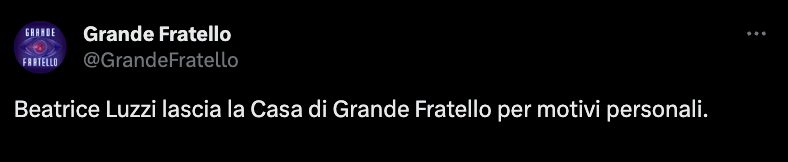 lawebstar_it's tweet photo. #BeatriceLuzzi ha nuovamente lasciato la casa del #GrandeFratello  👇 https://t.co/IWgT5o38ZN