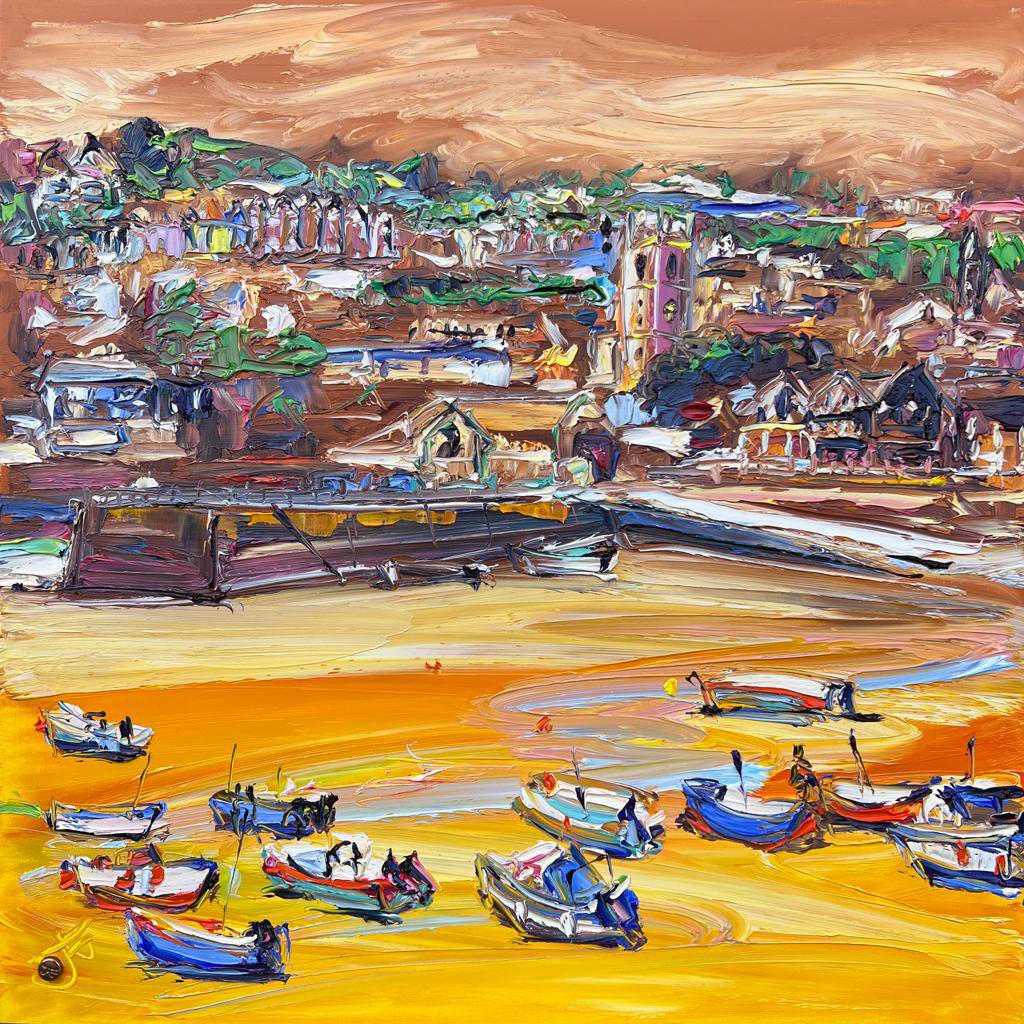 Just finished ‘St Ives Spires’ 50cm x 50cm #contemporaryart #cornwall #artforsale