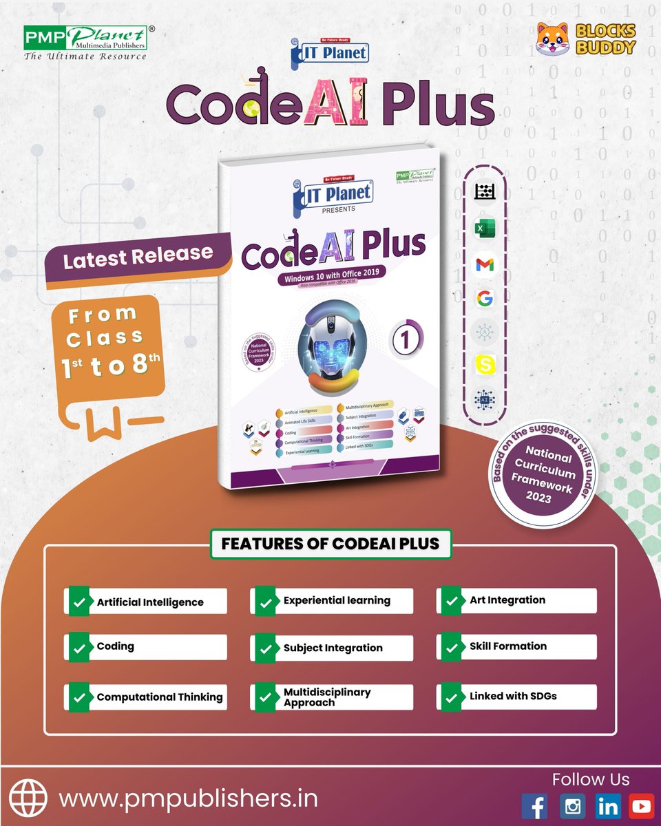 Ignite curiosity and fuel innovation! Introducing our latest release, Code AI Plus! Unleash the power of coding and AI magic in every student. 🤖 Get ready for a journey into the future. 

#CodeAIPlus #TechRevolution #LearningBeyondLimits #PMPublishers #InnovationInEducation